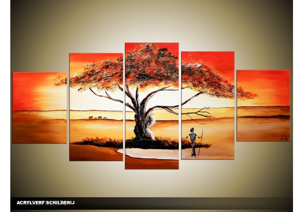 Super Acryl Schilderij Natuur | Rood, Oranje, Bruin FM-31