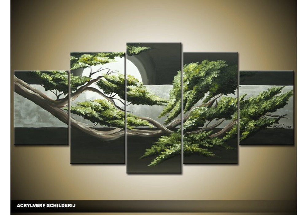 Vorige Normaal gesproken slaap Acryl Schilderij Natuur | Groen, Grijs | 150x70cm 5Luik