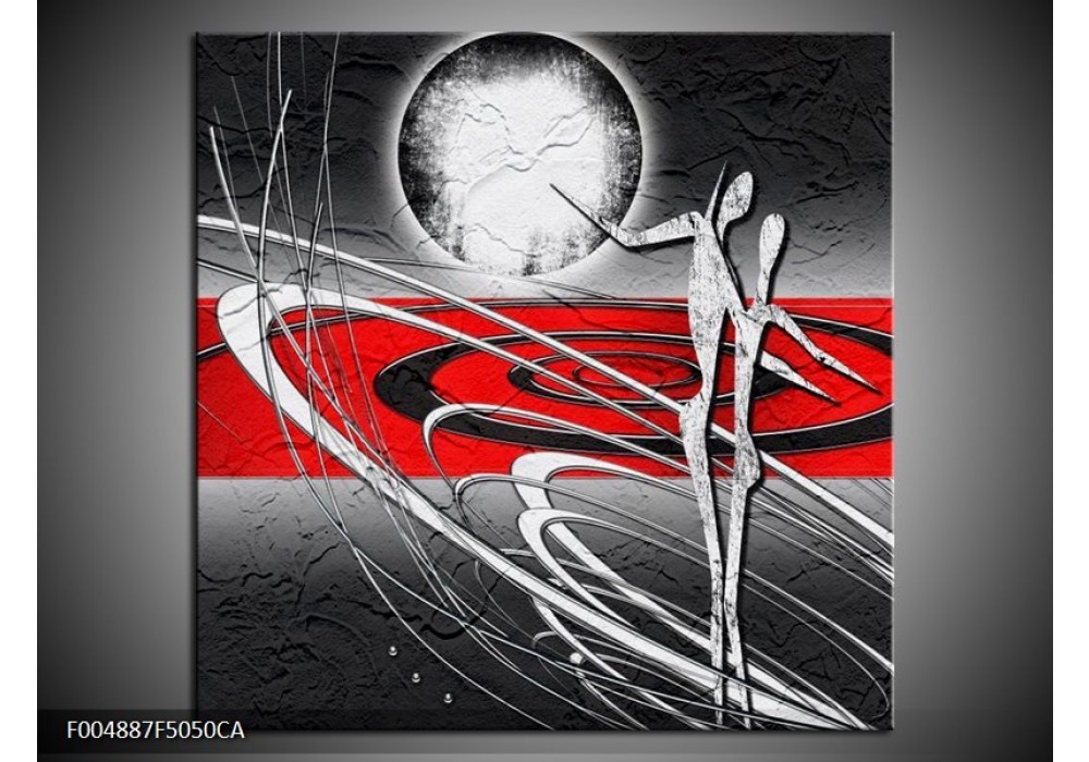 Canvas ART schilderij Modern | Rood, Grijs, Wit
