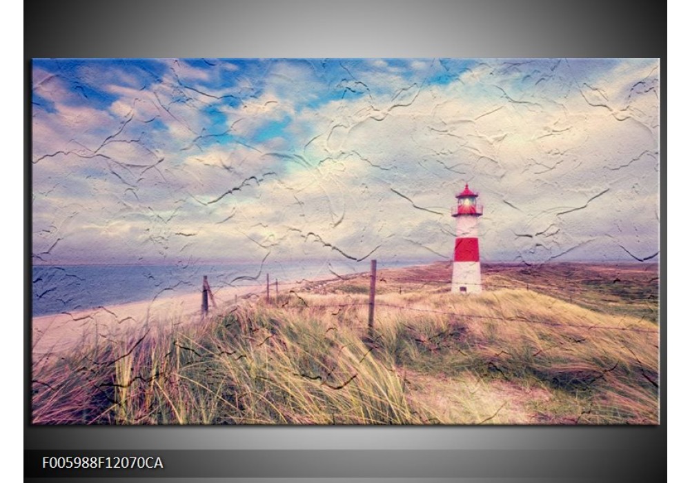 Get Wallpaper Canvas Art Schilderij Strand Blauw Rood 120x70cm HD