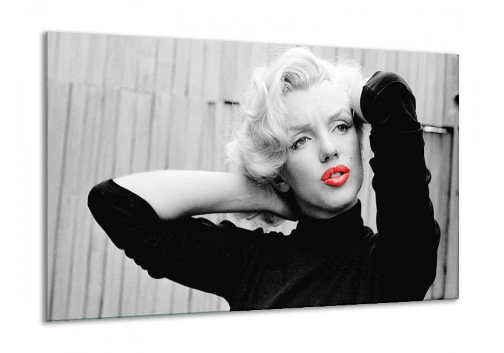 Canvas Schilderij Marilyn Monroe Zwart, Rood