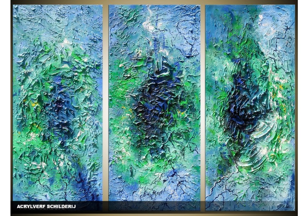 Egyptische Vanaf daar tobben Acryl Schilderij Modern | Groen, Blauw | 120x80cm 3Luik