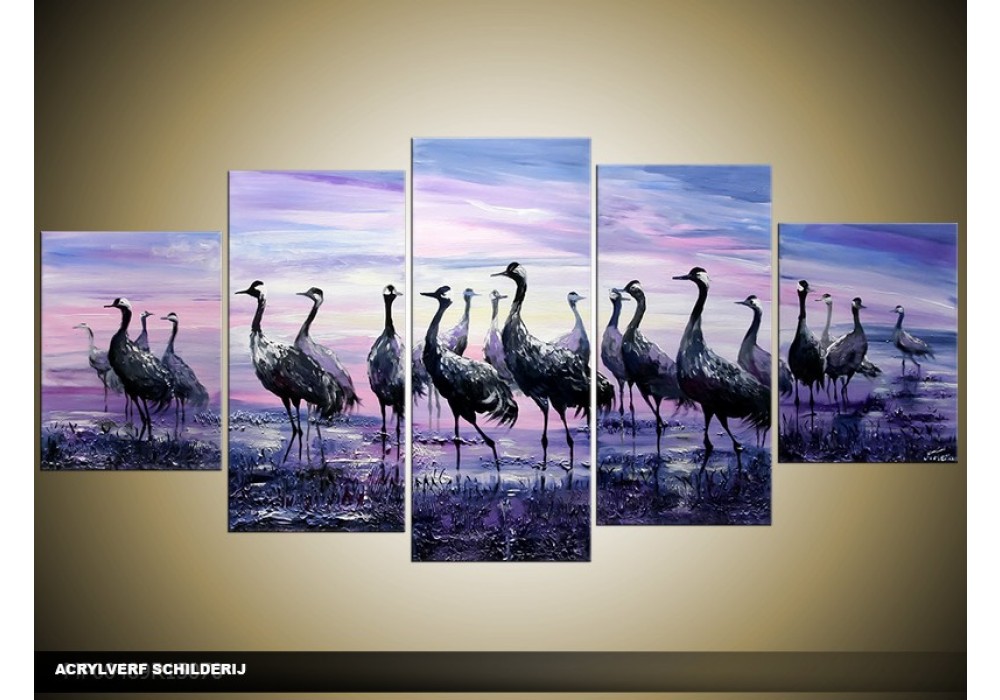 Acryl Schilderij Woonkamer Paars Blauw 150x70cm