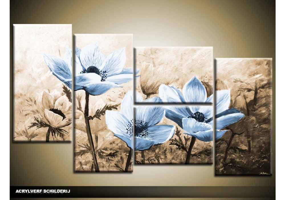 Verwonderend Acryl Schilderij Woonkamer | Blauw, Bruin | 130x70cm UQ-53
