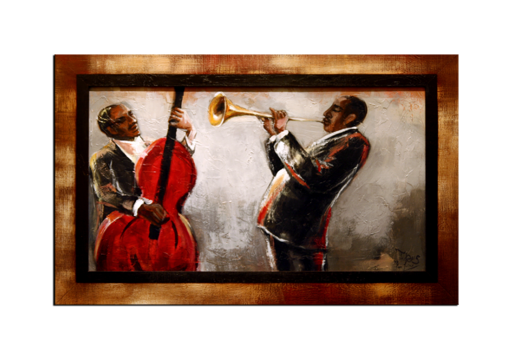 OP VOORRAAD Acrylverf schilderij houten lijst -