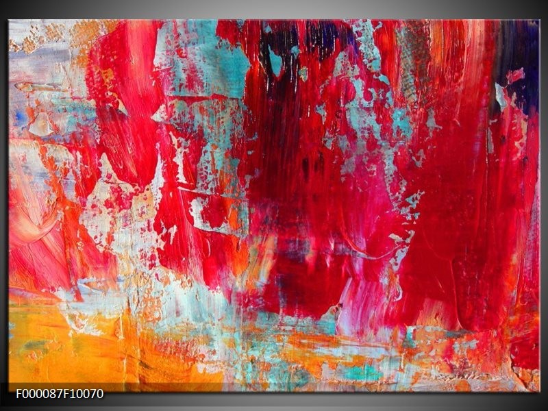 Foto canvas schilderij Abstract | Roze, Rood, Geel