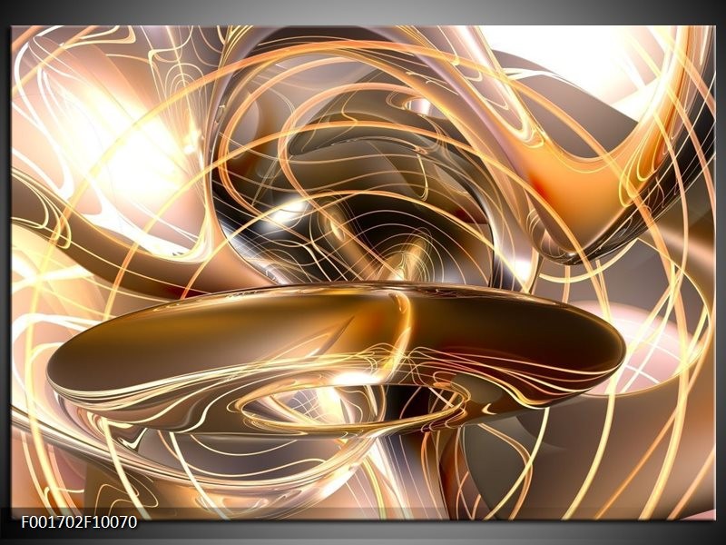 Beste Foto canvas schilderij Abstract | Goud, Wit, Bruin ZN-77