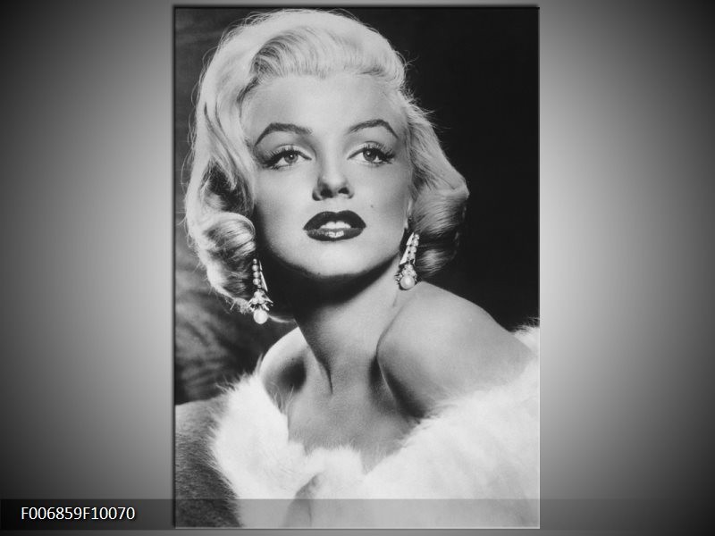 klok roman Centrum Canvas Schilderij Marilyn Monroe | Zwart, Wit, Grijs