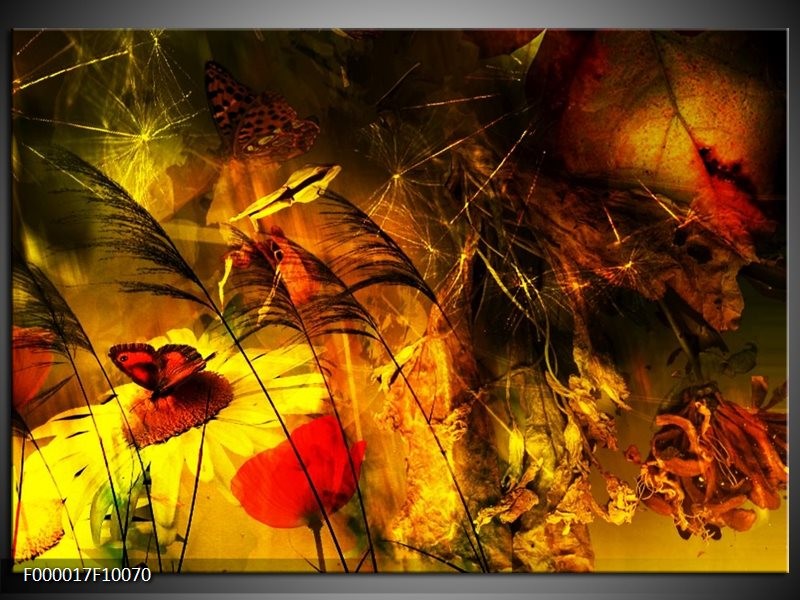 Foto canvas schilderij Lente | Bruin, Rood, Zwart