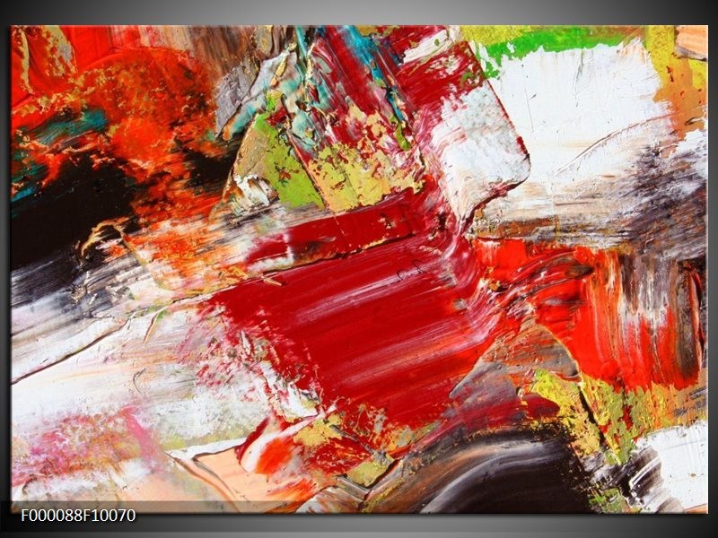 Foto canvas schilderij Abstract | Rood, Wit, Grijs