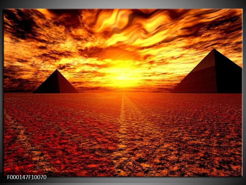 Foto canvas schilderij Egypte | Oranje, Geel, Rood