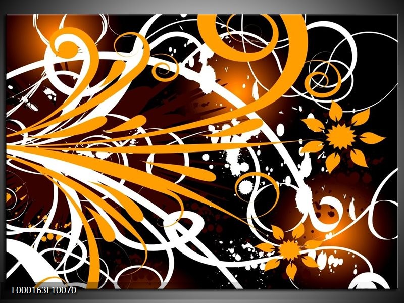 Foto canvas schilderij Abstract | Oranje, Wit, Bruin