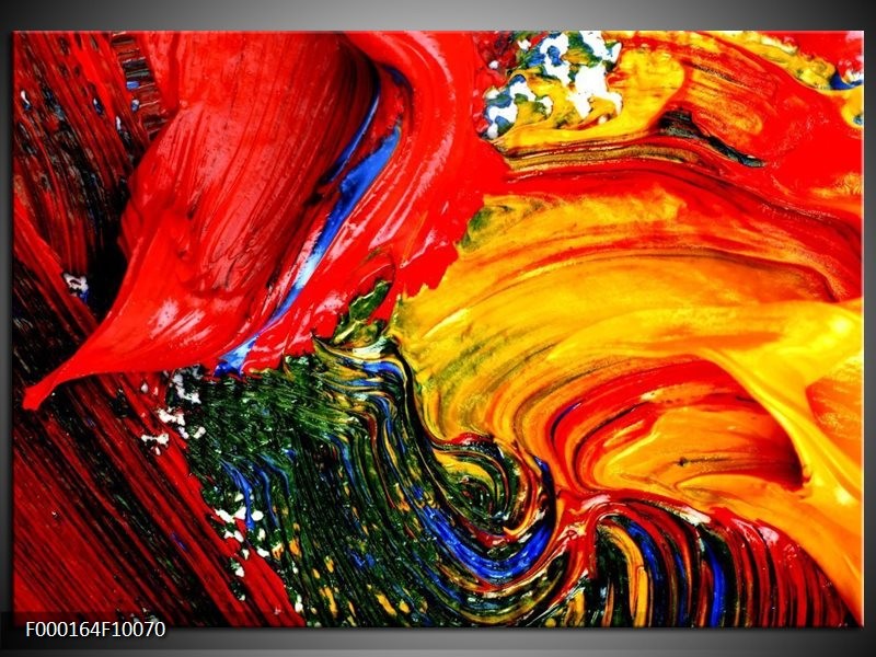 Foto canvas schilderij Verf | Rood, Geel, Groen