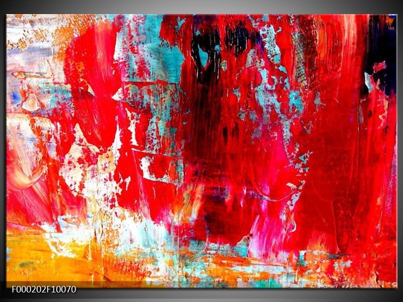Foto canvas schilderij Abstract | Rood, Wit, Geel