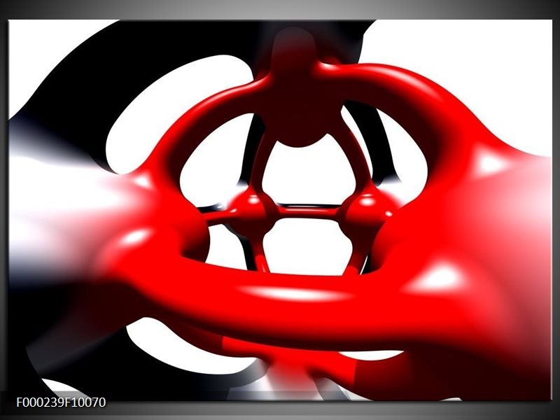Foto canvas schilderij Abstract | Rood, Wit, Zwart