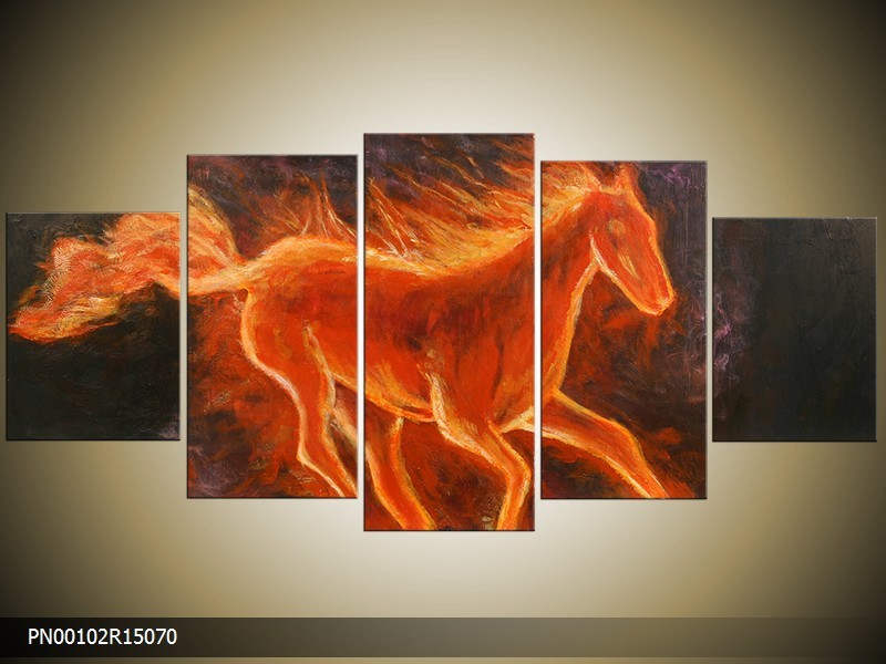 Acrylverf schilderij Paard | Kleur: Oranje | PN00102