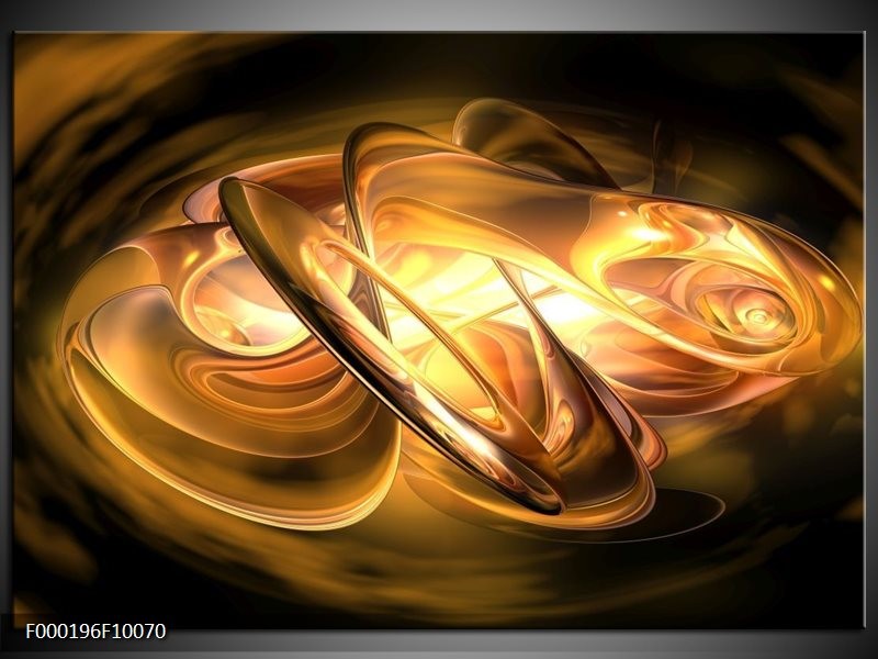 Glas schilderij Abstract | Geel, Oranje, Bruin
