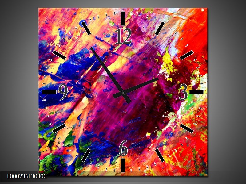 OP VOORRAAD Wandklok op Canvas Abstract | 30X30cm | F000236C