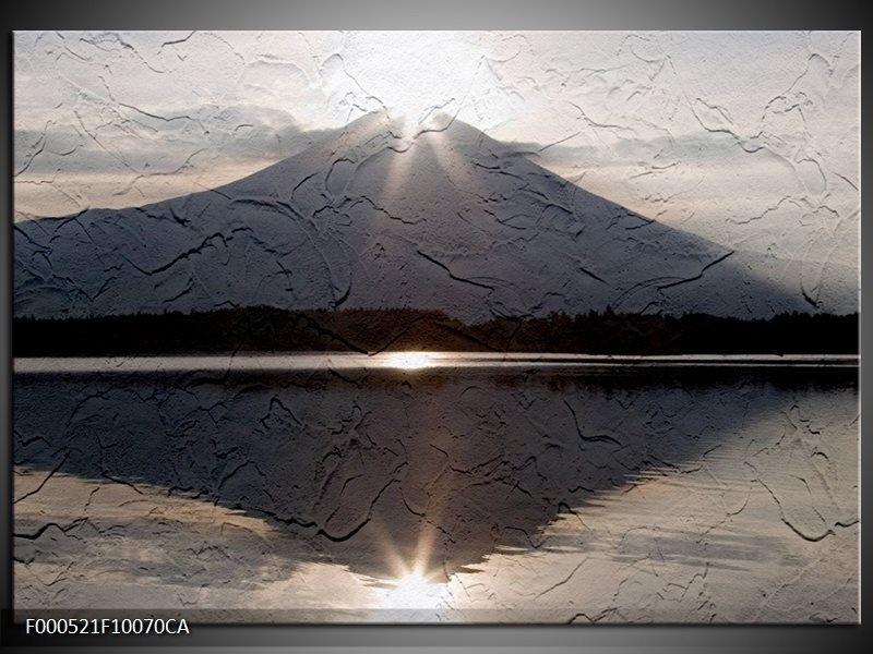 OP VOORRAAD Canvas art schilderij Zonsondergang | 100x70CA| F000521CA