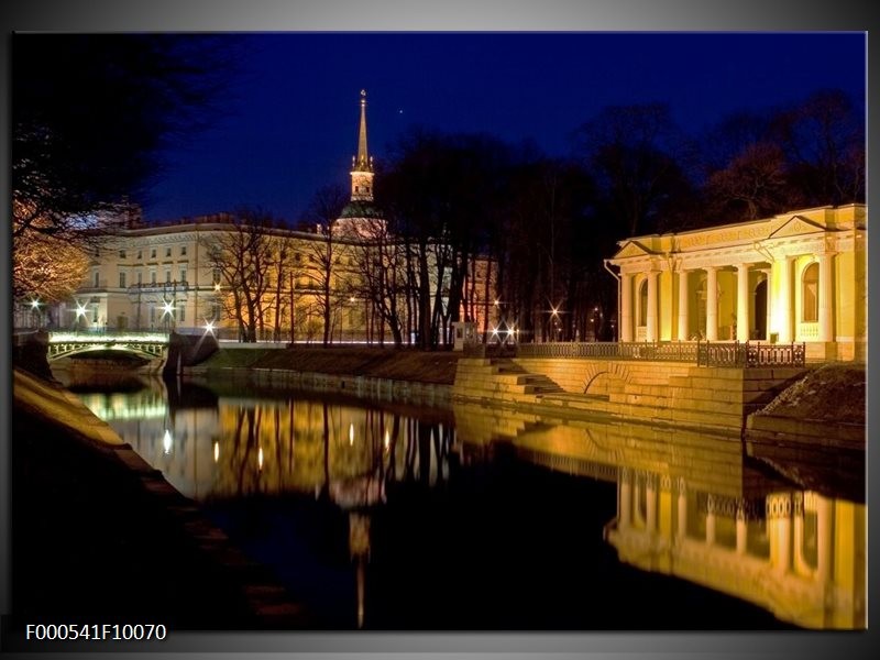 Foto canvas schilderij Stad | Geel, Zwart, Bruin