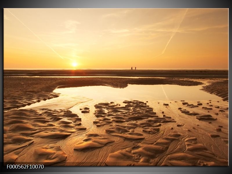 Foto canvas schilderij Strand | Bruin, Geel, Goud