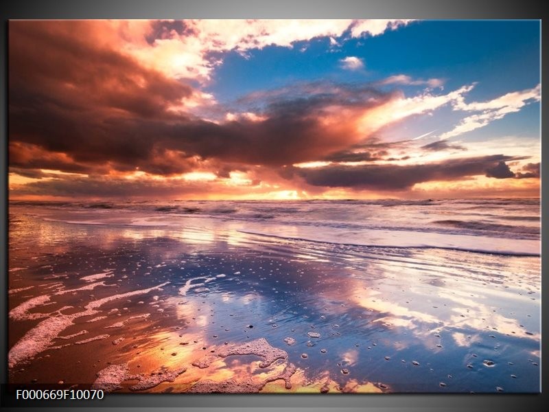 Glas schilderij Water | Paars, Blauw, Wit