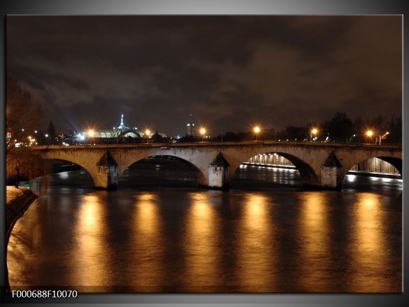 Foto canvas schilderij Bruggen | Geel, Bruin, Zwart