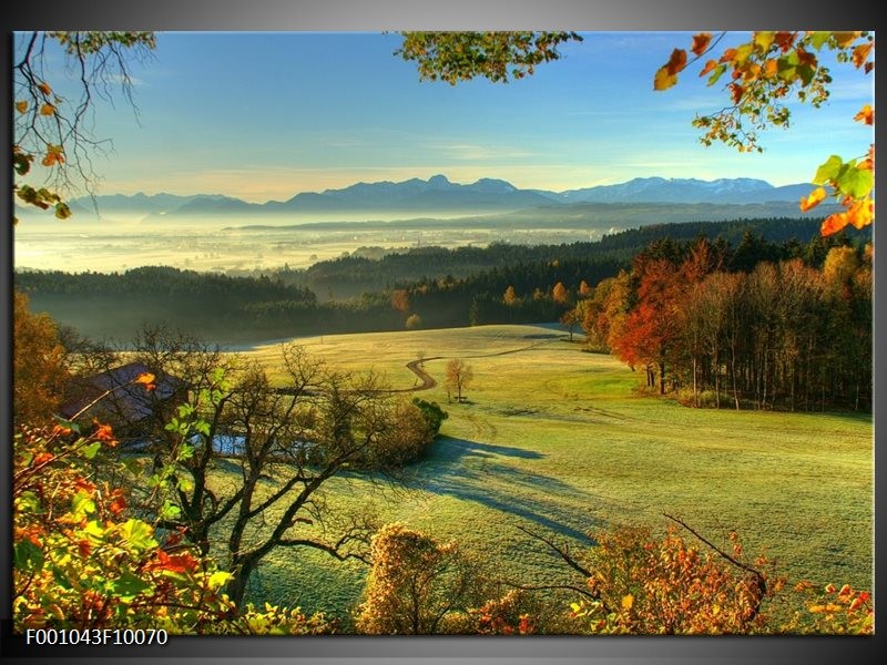 Foto canvas schilderij Landschap | Groen, Grijs, Blauw