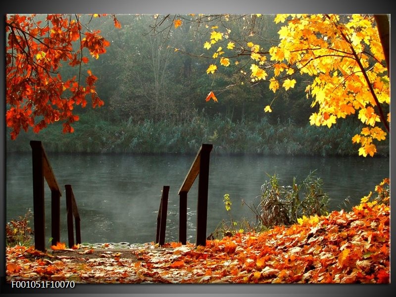 Foto canvas schilderij Landschap | Geel, Grijs