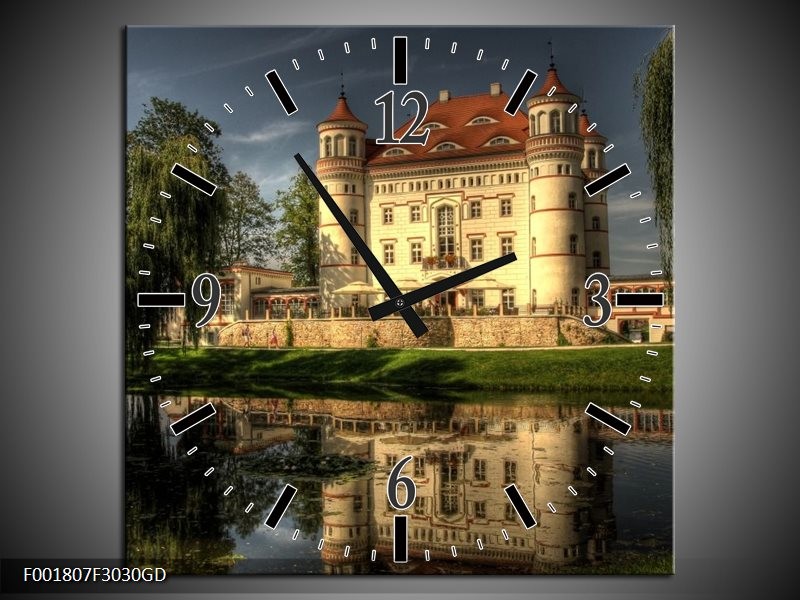 Wandklok op Glas Natuur | Kleur: Geel, Groen, Grijs | F001807CGD