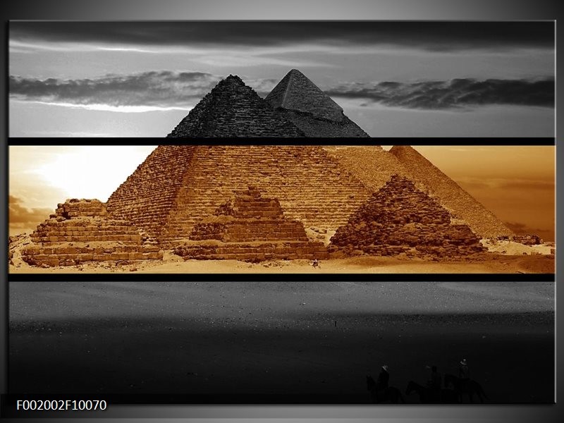 Glas schilderij Piramide | Sepia, Bruin
