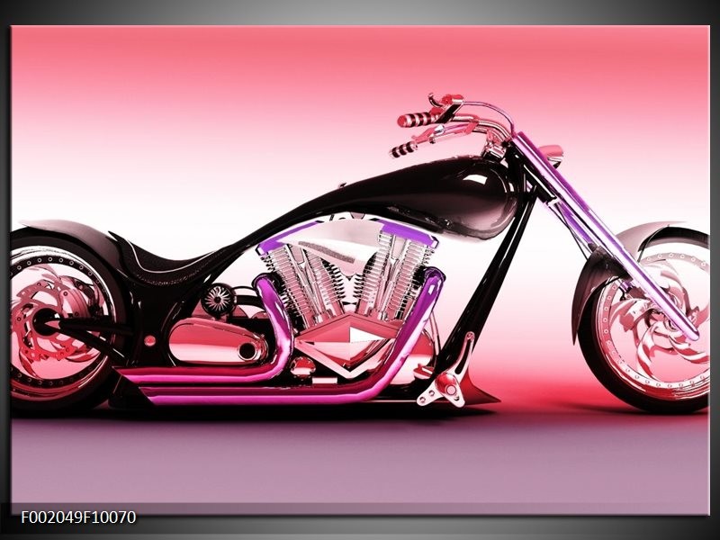Glas schilderij Motor | Paars, Roze, Zwart