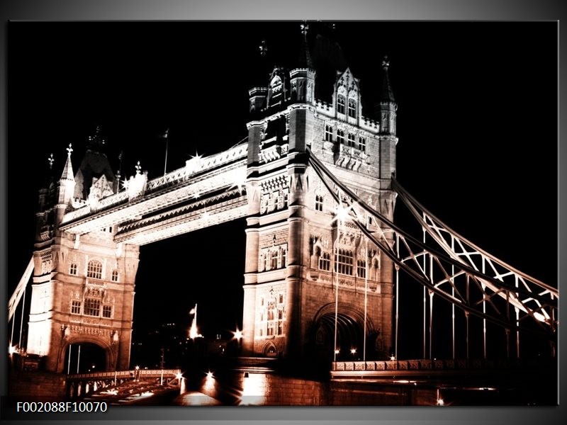 Foto canvas schilderij London | Bruin, Zwart, Wit