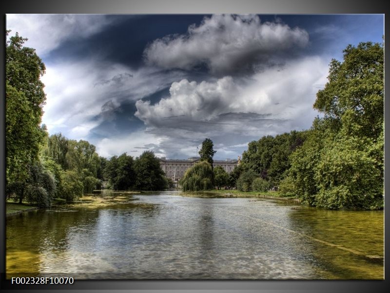 Foto canvas schilderij Natuur | Groen, Blauw, Wit