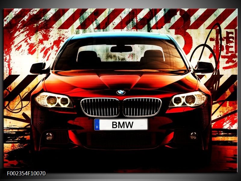 Foto canvas schilderij BMW | Zwart, Rood, Wit