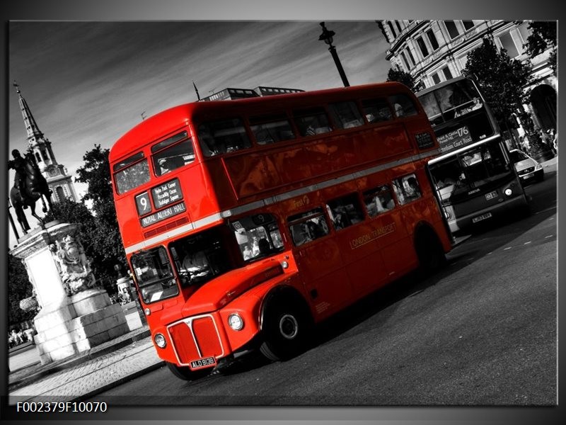 Glas schilderij Londen | Rood, Zwart, Grijs