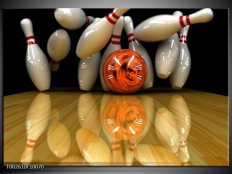 Glas schilderij Bowlen | Wit, Rood, Geel