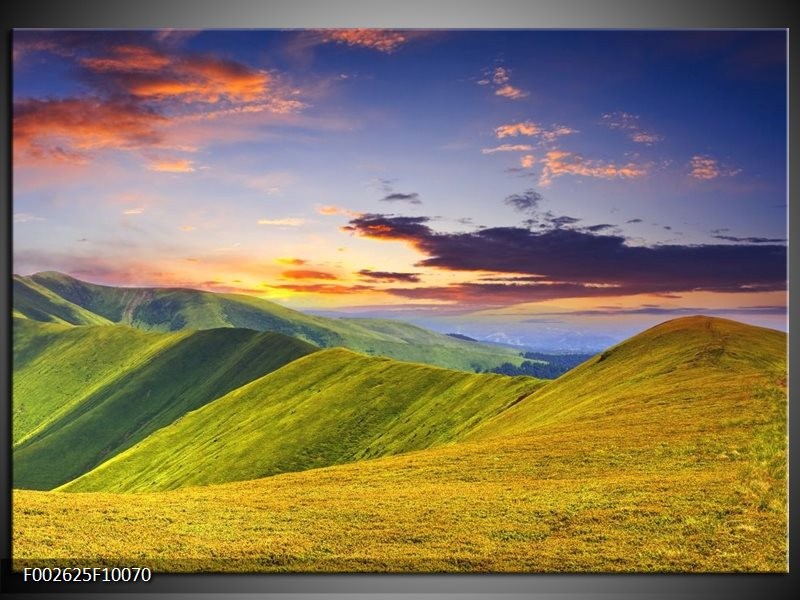 Foto canvas schilderij Natuur | Groen, Geel, Blauw