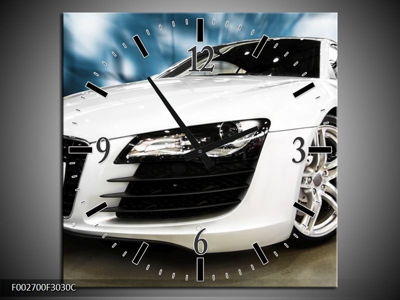 Wandklok op Canvas Audi | Kleur: Zwart, Wit, Blauw | F002700C