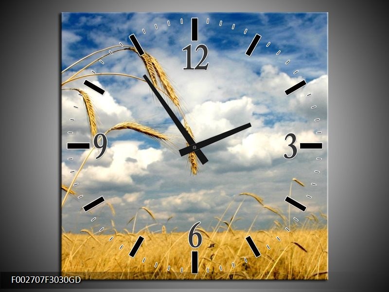 Wandklok op Glas Natuur | Kleur: Wit, Geel, Blauw | F002707CGD