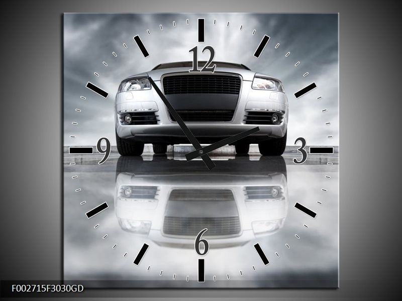 Wandklok op Glas Audi | Kleur: Wit, Grijs, Zwart | F002715CGD