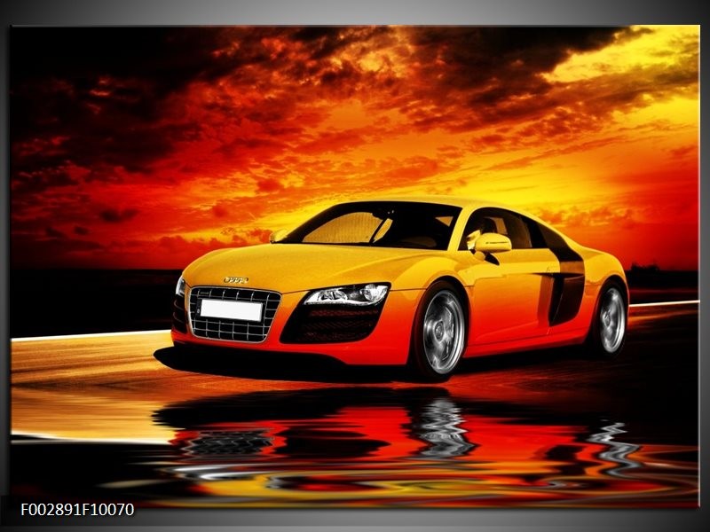 Glas schilderij Audi | Oranje, Zwart, Geel