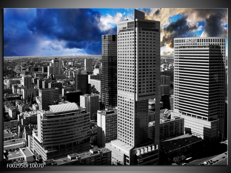 Foto canvas schilderij Gebouw | Blauw, Grijs