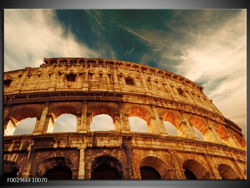 Glas schilderij Rome | Bruin, Wit, Blauw