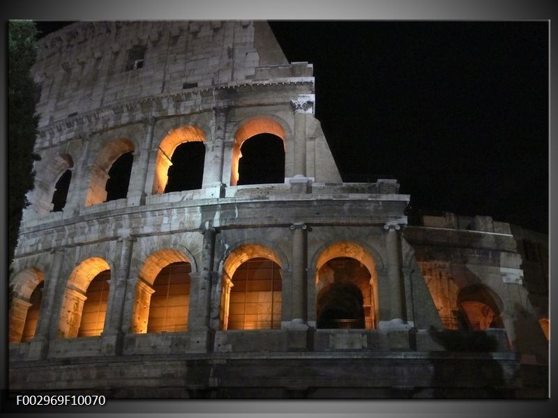 Glas schilderij Rome | Geel, Grijs, Zwart