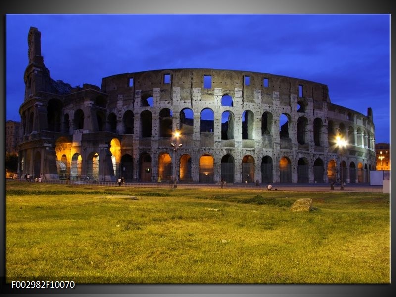 Glas schilderij Rome | Blauw, Grijs, Groen