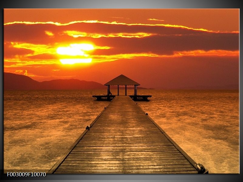 Foto canvas schilderij Uitzicht | Geel, Oranje, Bruin