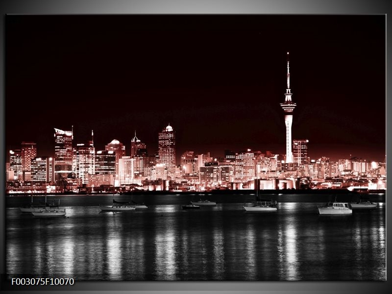 Foto canvas schilderij Steden | Rood, Zwart, Grijs