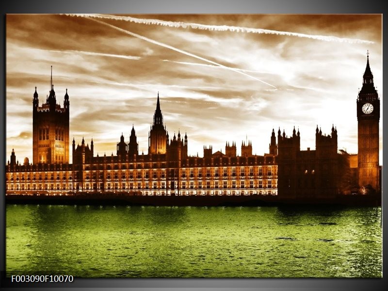 Foto canvas schilderij Londen | Groen, Bruin, Wit