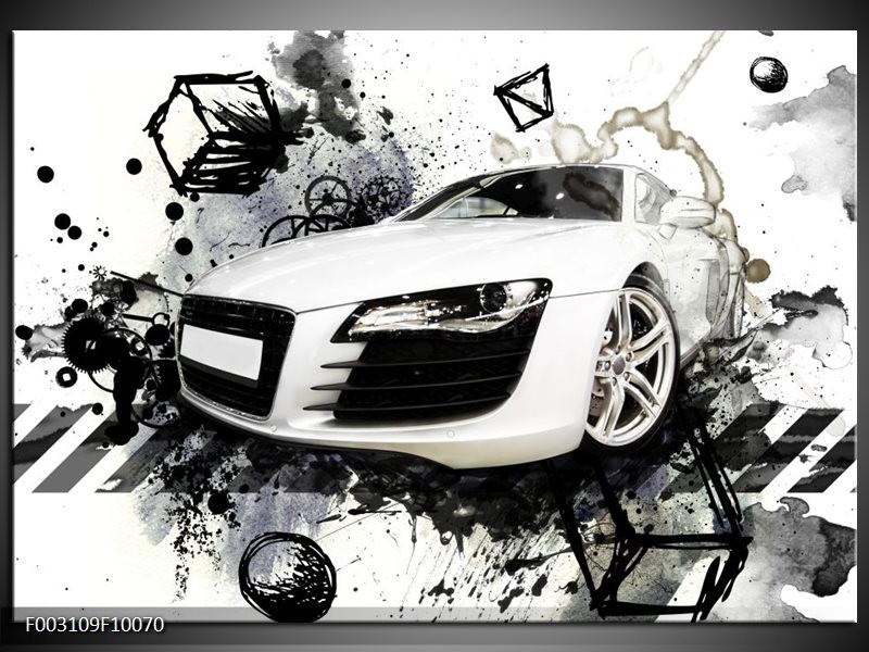 Glas schilderij Audi | Wit, Zwart, Grijs